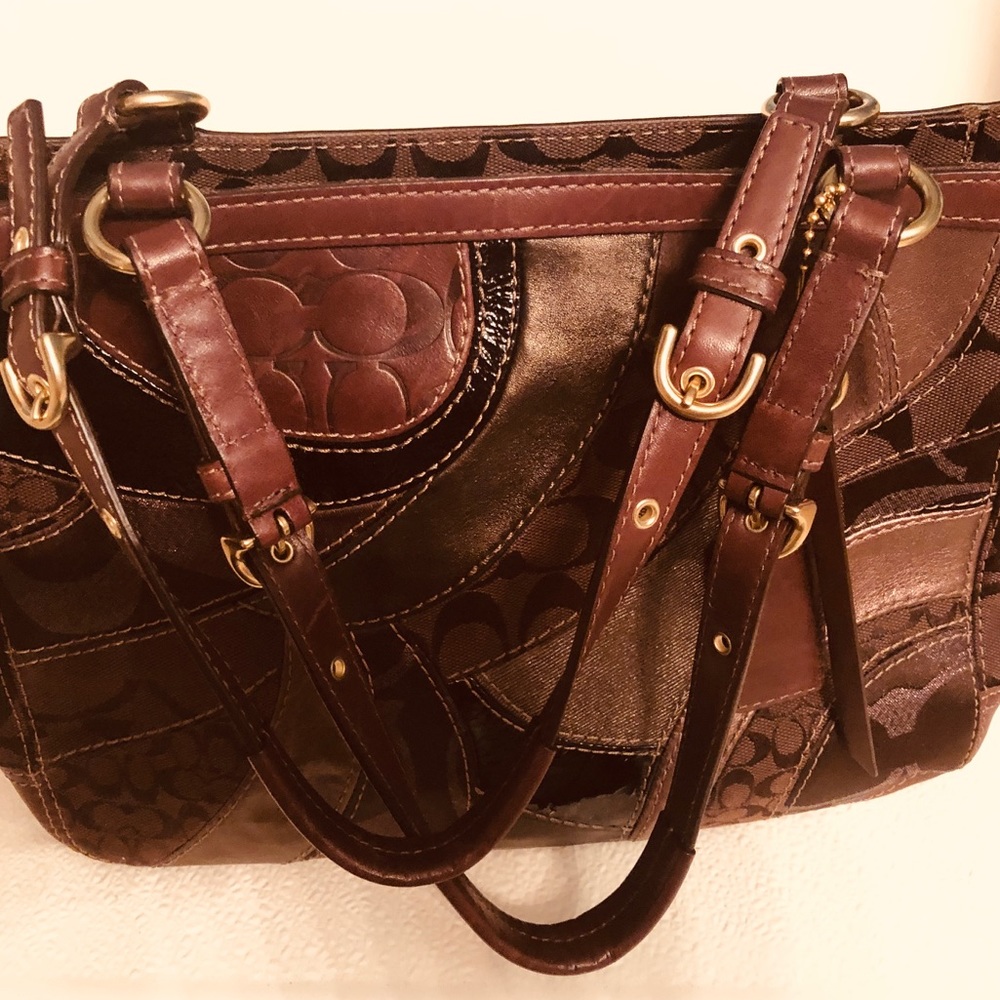 Coach Chocolate Patchwork Purse - image 1